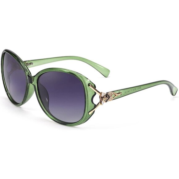 Women\'s Green Trendy Frame Shades Eyes Protection Polarized Sunglasses main image 5